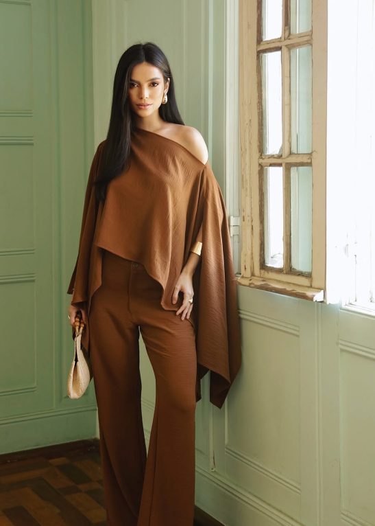 Casual Shawl Two Piece Set