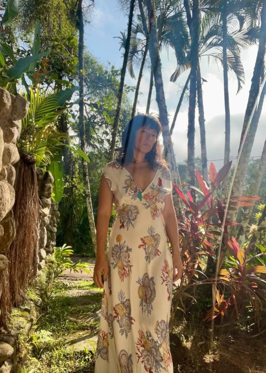 Ocean Print Maxi Dress